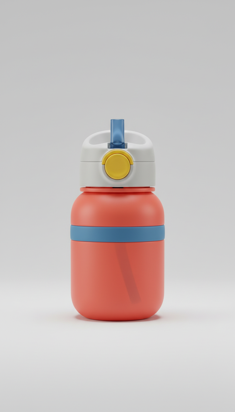 Kids' Water Bottle in Playful Coral
